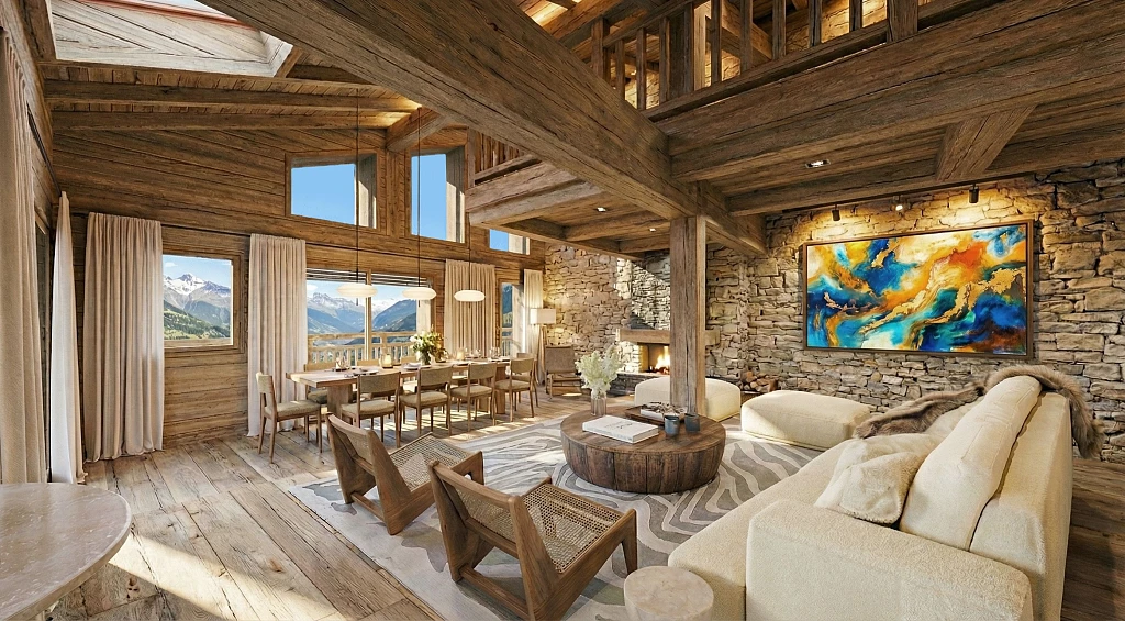 Interior of Hestia in Megeve