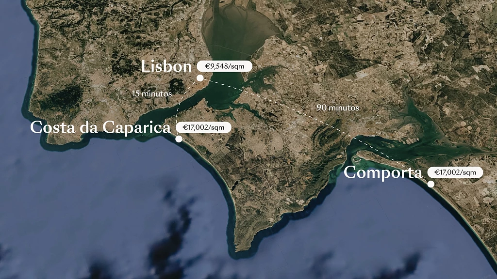 Price map: Costa da Caparica, Lisbon & Comporta